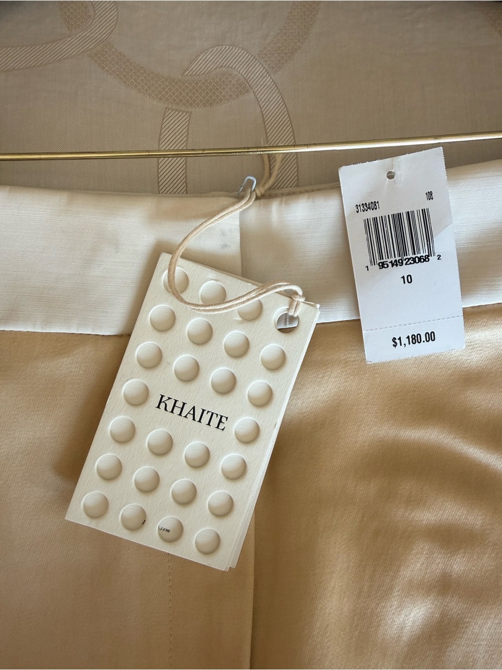 KHAITE Wide Leg Silk-Blend Pants in Beige - Picture 4 of 5